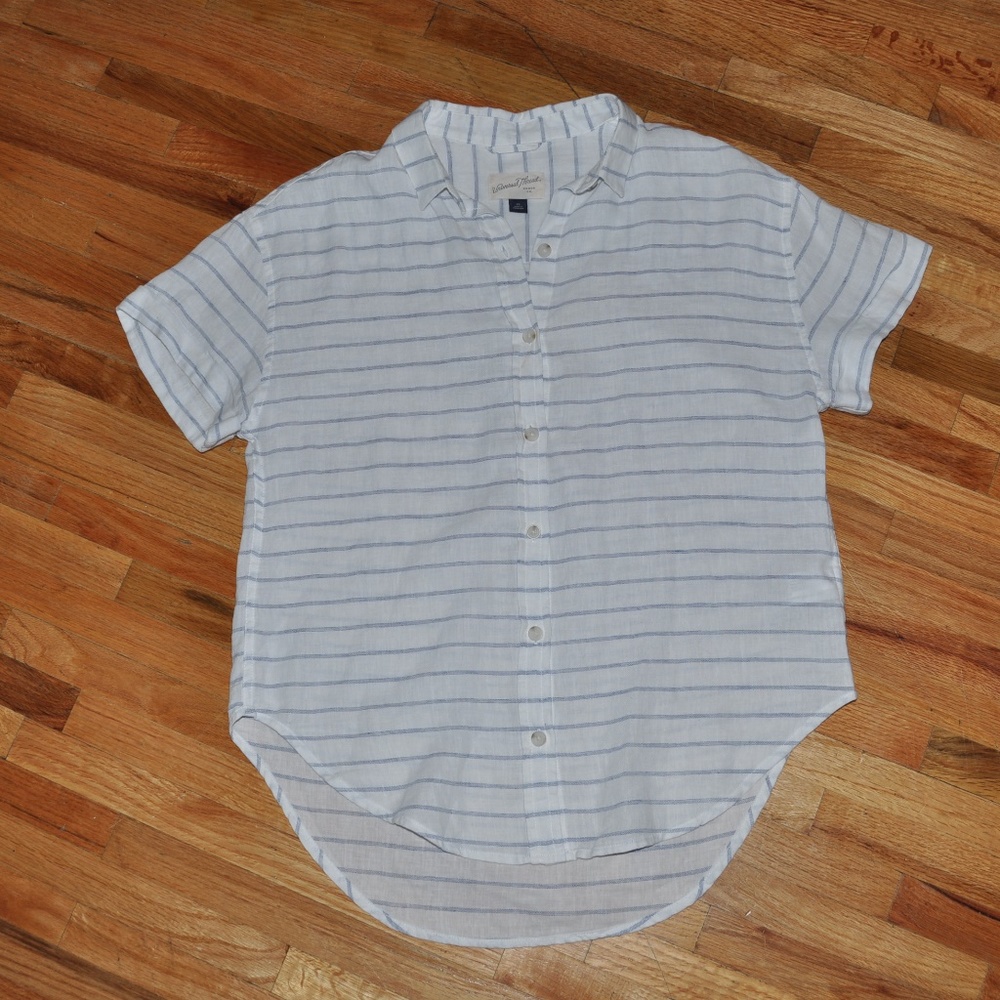 New UNIVERSAL THREAD Stripe Button-Down Shirt [E7] - Picture 4 of 8